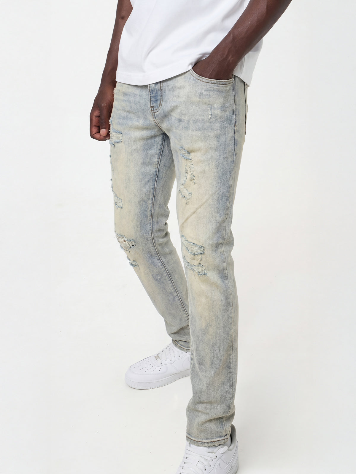 Waimea Men's Minimal Ripped Slim Fit Jean