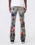W BY WAIMEA "VINTAGE PUNK" BLEACH MARBLE STACKED JEAN