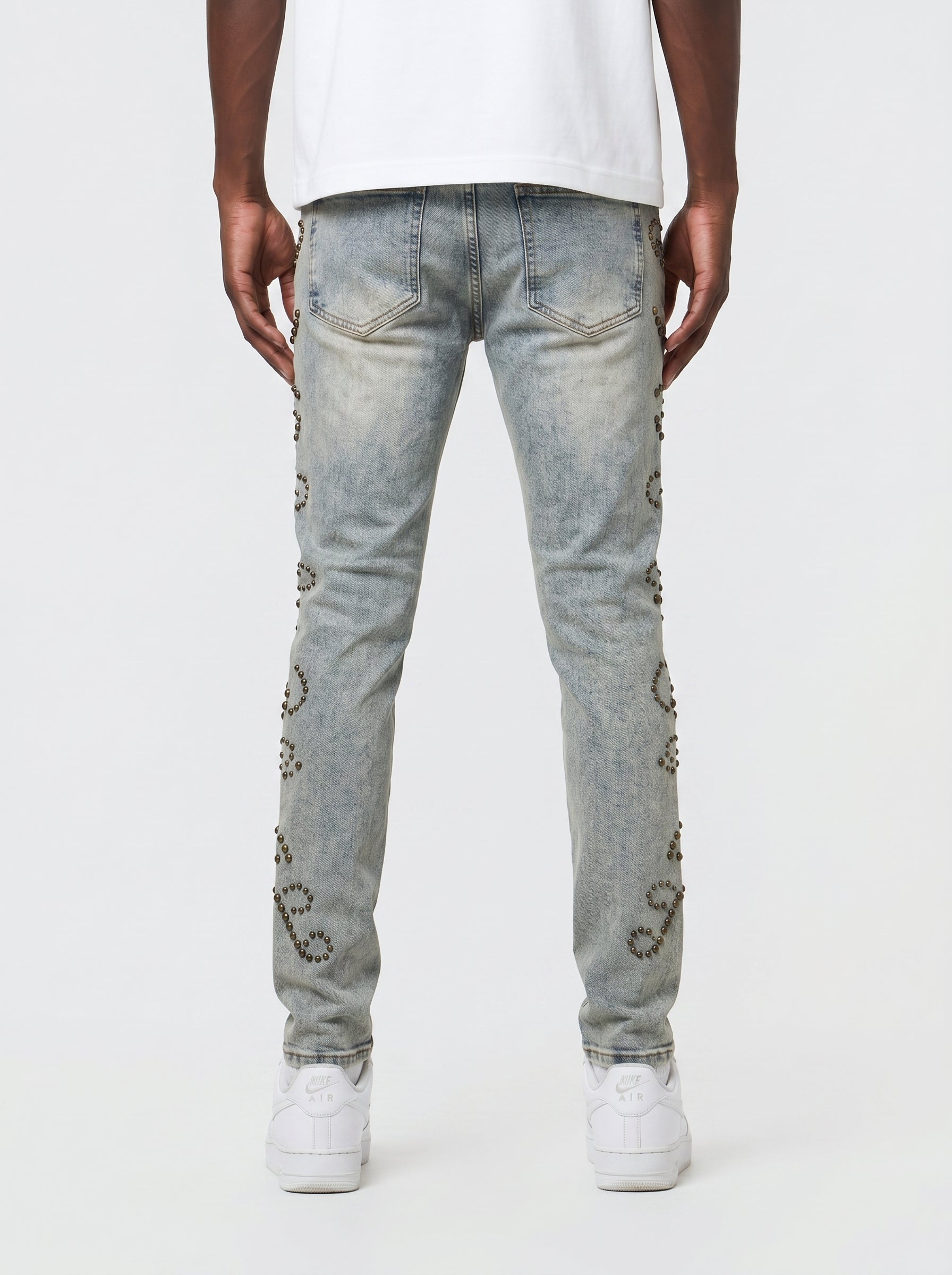 W by Waimea Antique Blue Camo Studded Slim Jean