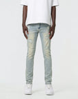 Waimea Men's Black Wash Skinny Jeans with Rips & Repair