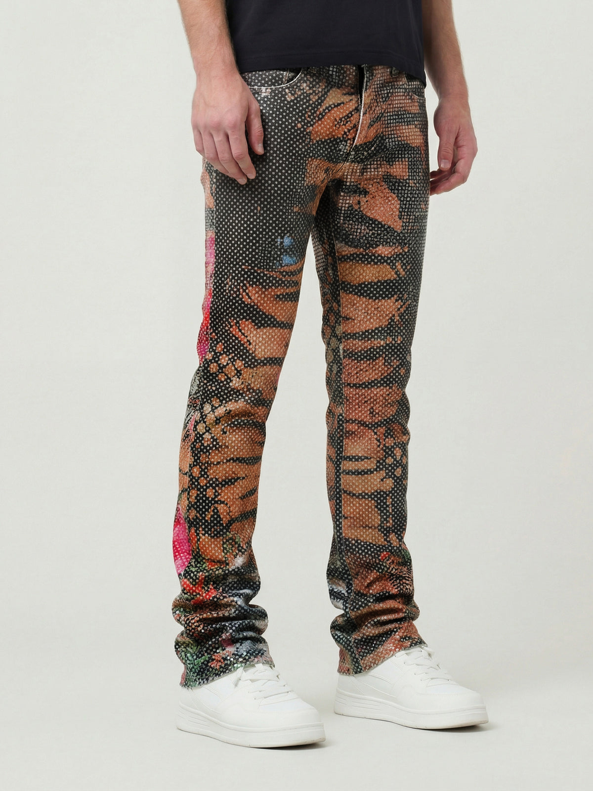 Waimea Men's Black Multi "JUNGLE" Stacked Jean