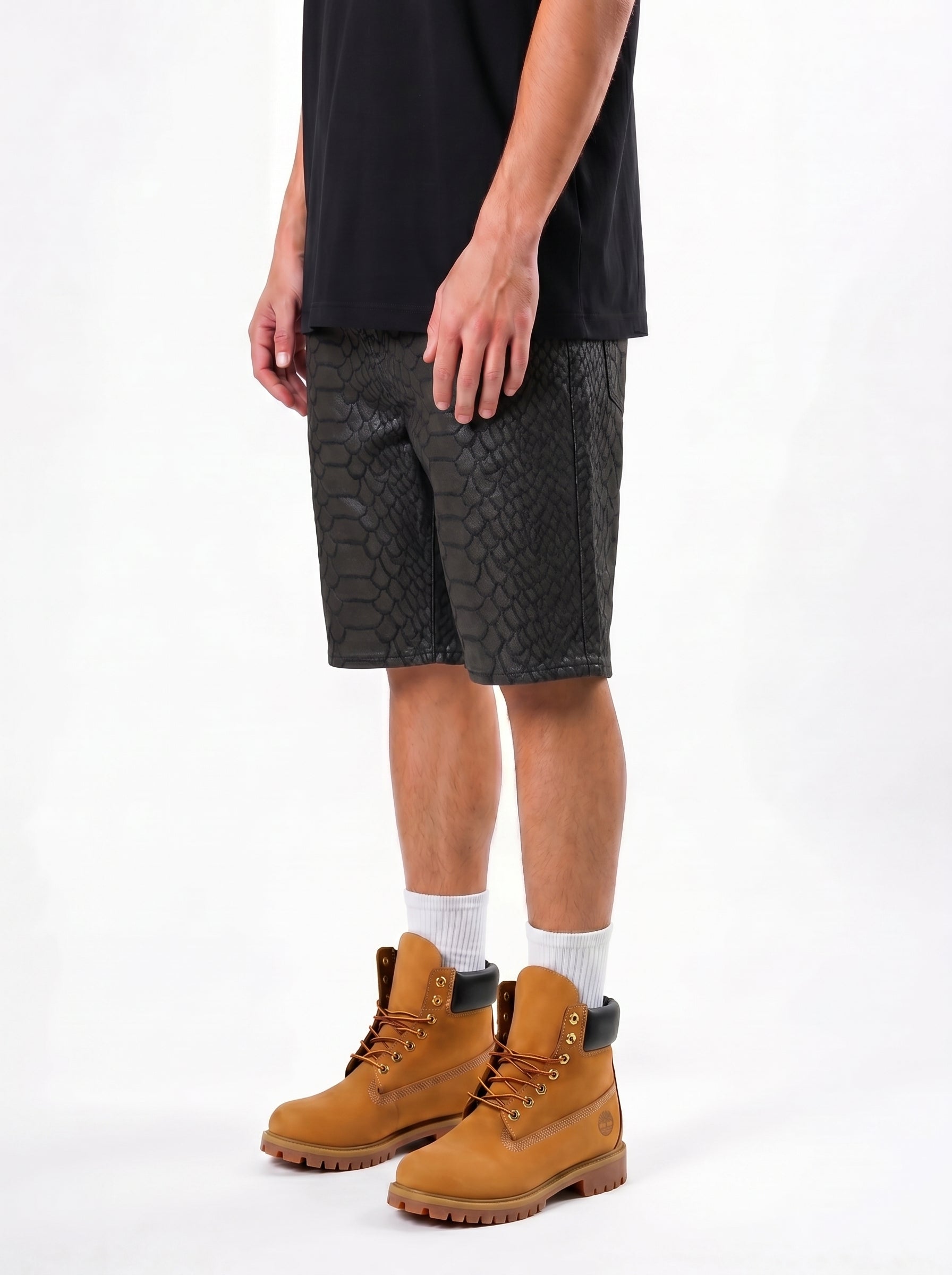 Men's Jet Black Python Short