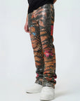 Waimea Men's Black Multi "JUNGLE" Stacked Jean