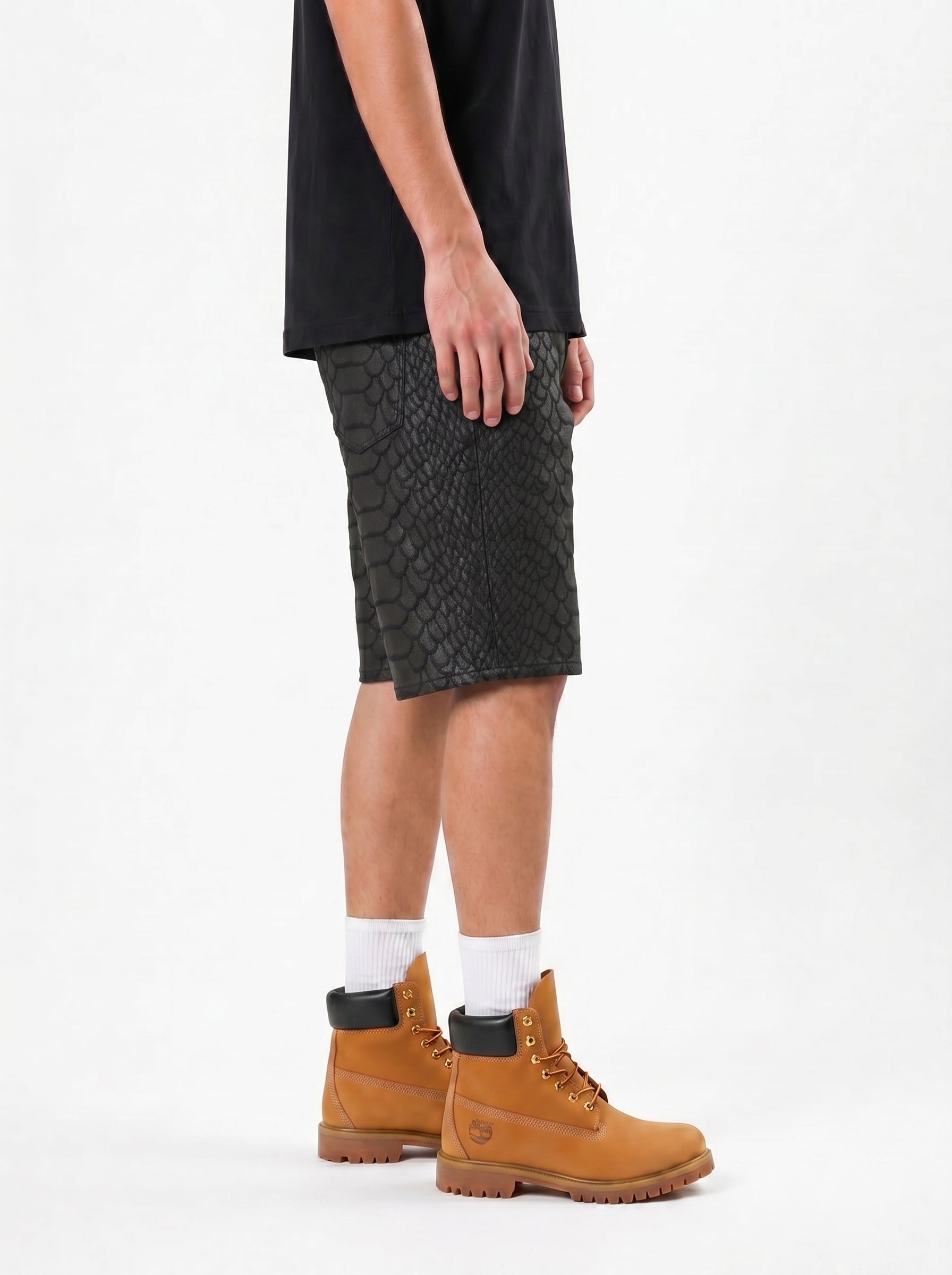 Men's Jet Black Python Short