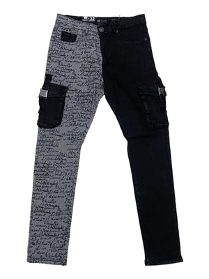 Waimea Men's Two Tone Script Print Cargo Skinny Jean