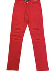 Waimea Men’s Red Skinny Distressed Panel Jeans