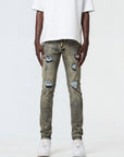 Waimea Men's Grey Wash Skinny Jeans with Rips & Repair