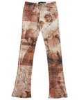 Waimea Men's Stacked Fit Jean With Distressed Graphic Print & Rhinestone Embellishments