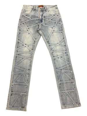 Waimea Men's Patch-Up Studded Slim Fit Jean