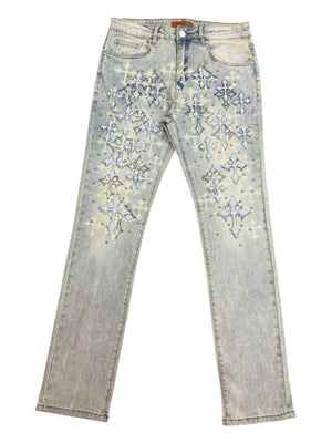 Waimea Men's Street Cross PU Studded Slim Fit Denim