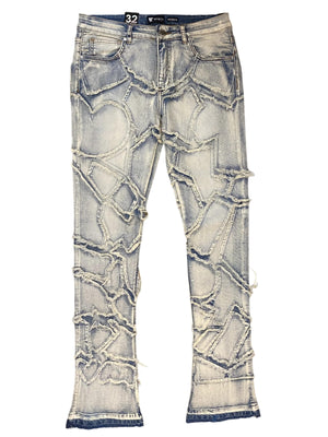 Waimea Men's Frayed Panel Stacked Jeans