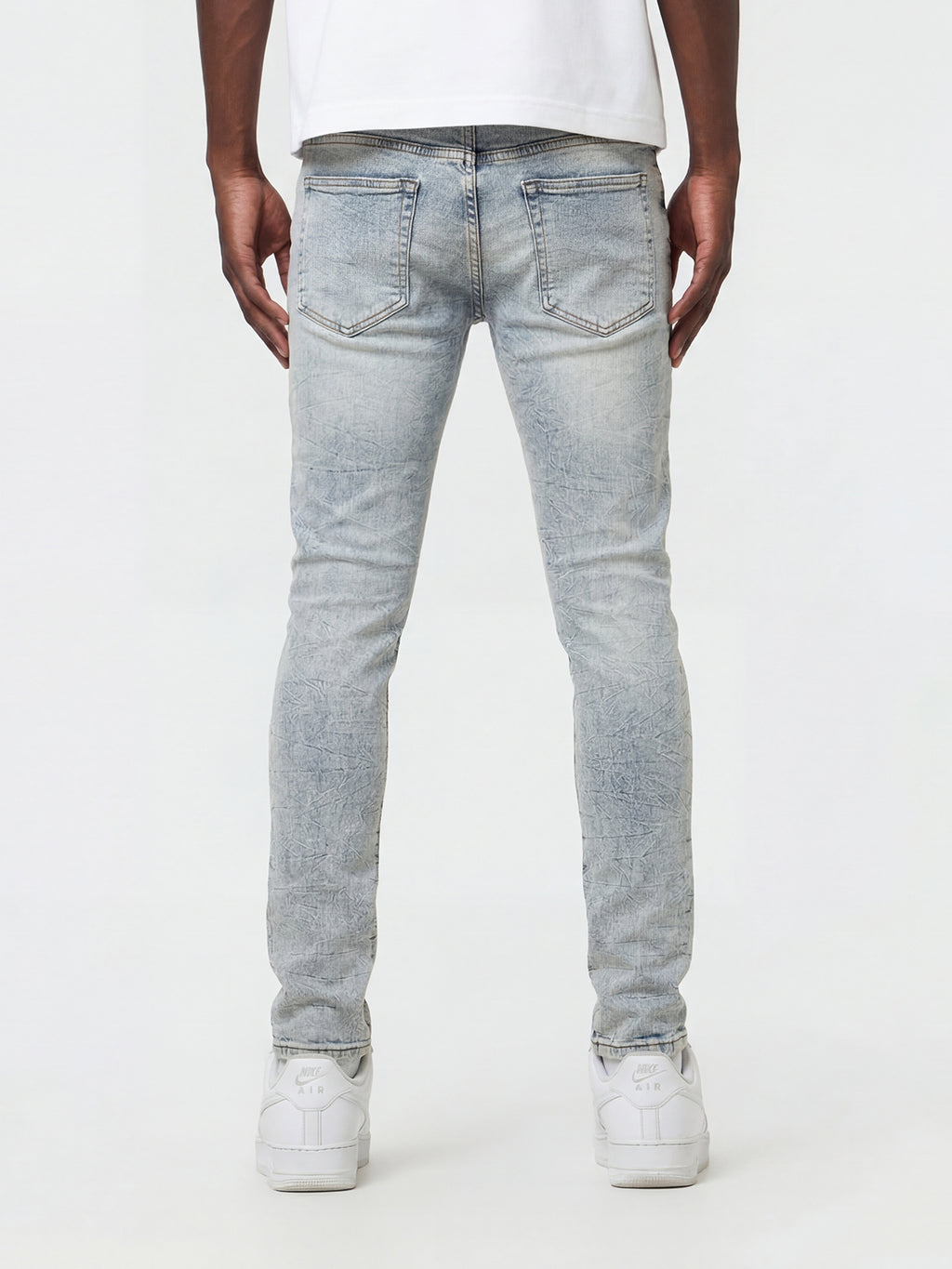 Woenzaia Jeans Uomo Slim Fit Skinny Elasticizzati - Modello Stretch Grigio Chiaro (Taglia 52) - 2