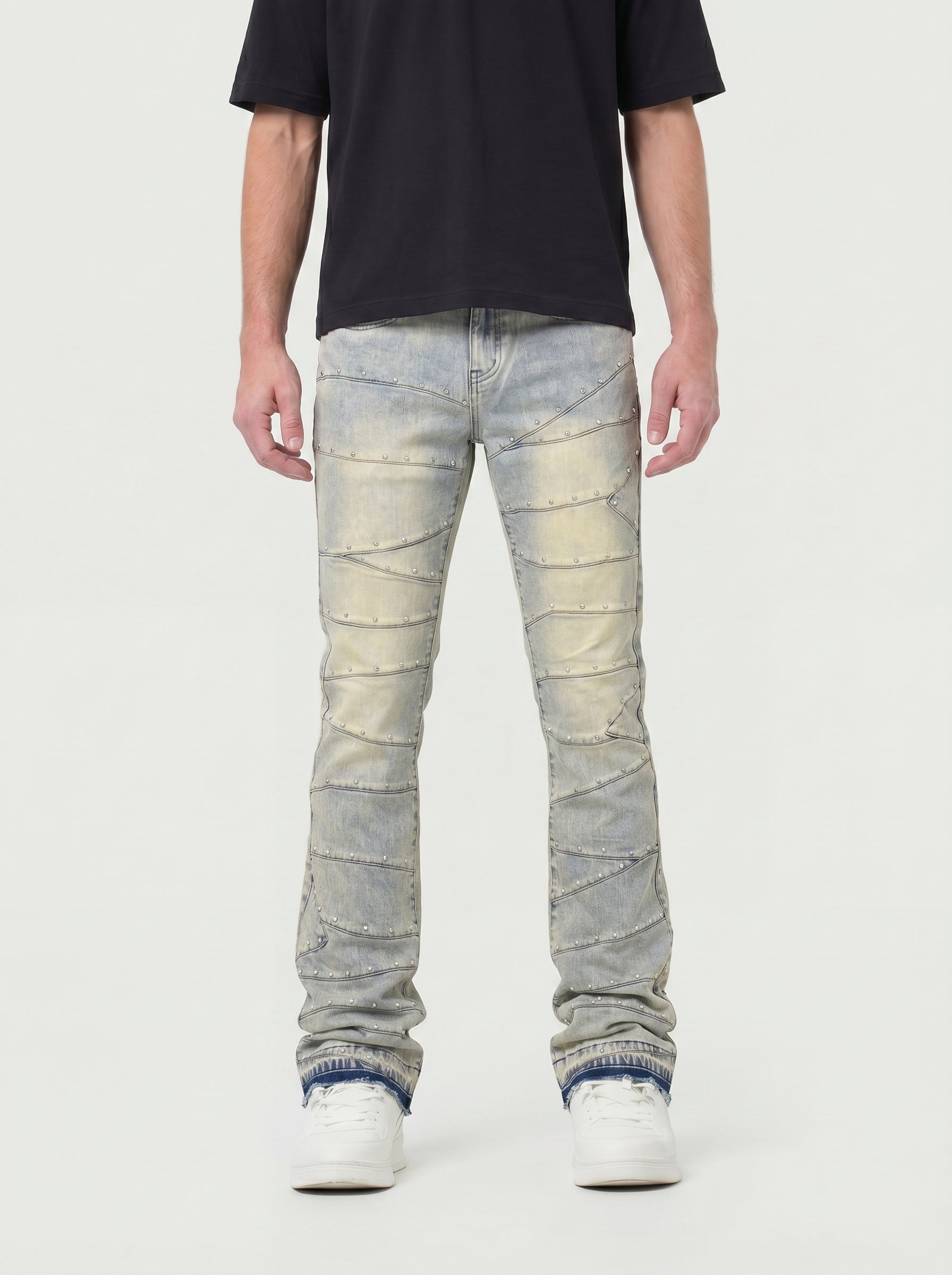 Waimea Men’s Stacked Jeans with Crystal Stud Detailing