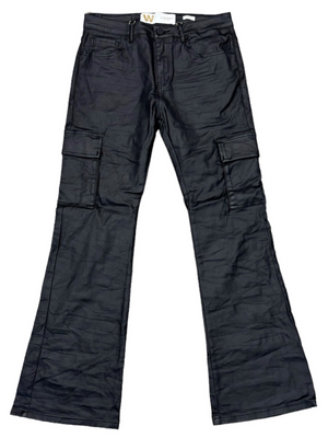 W By Waimea Men's Coated Flare Fit Jeans