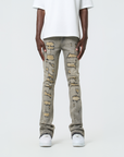 Waimea Men's Stacked Fit Jeans with Rhinestones Front and Back