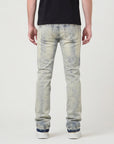 W by Waimea Men’s Stacked Fit Wax Jeans with Embossed Panels
