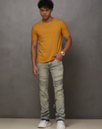 W by Waimea Men’s Stacked Fit Wax Jeans with Embossed Panels
