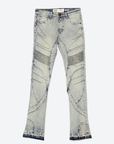 W by Waimea Men’s Stacked Fit Wax Jeans with Embossed Panels