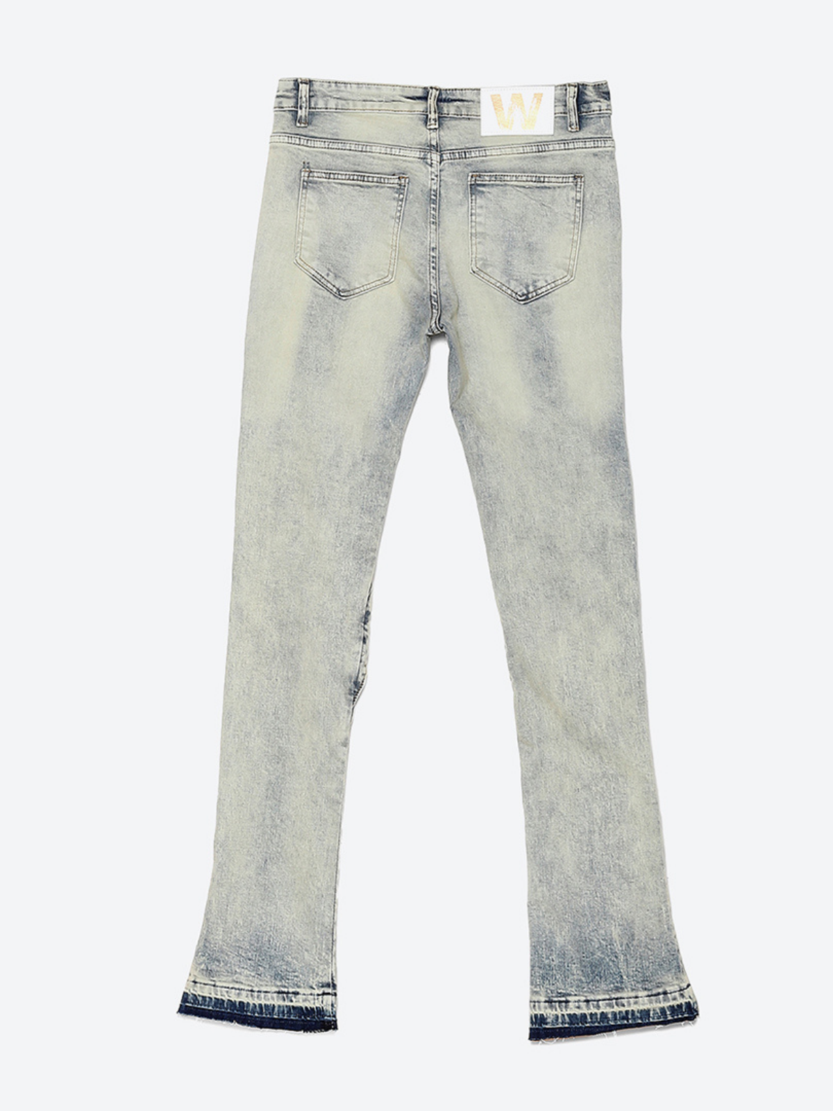 W by Waimea Men’s Stacked Fit Wax Jeans with Embossed Panels