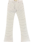 W by Waimea Men's Stacked  Silver Rhinestone Wave Jeans