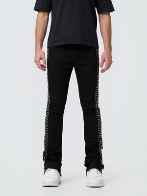 Waimea Men's Silver Studs Stacked Jeans