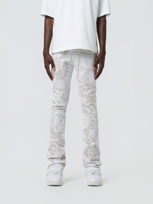 W by Waimea Men's "The Bulldog" Rhinestone Stacked Fit Jeans