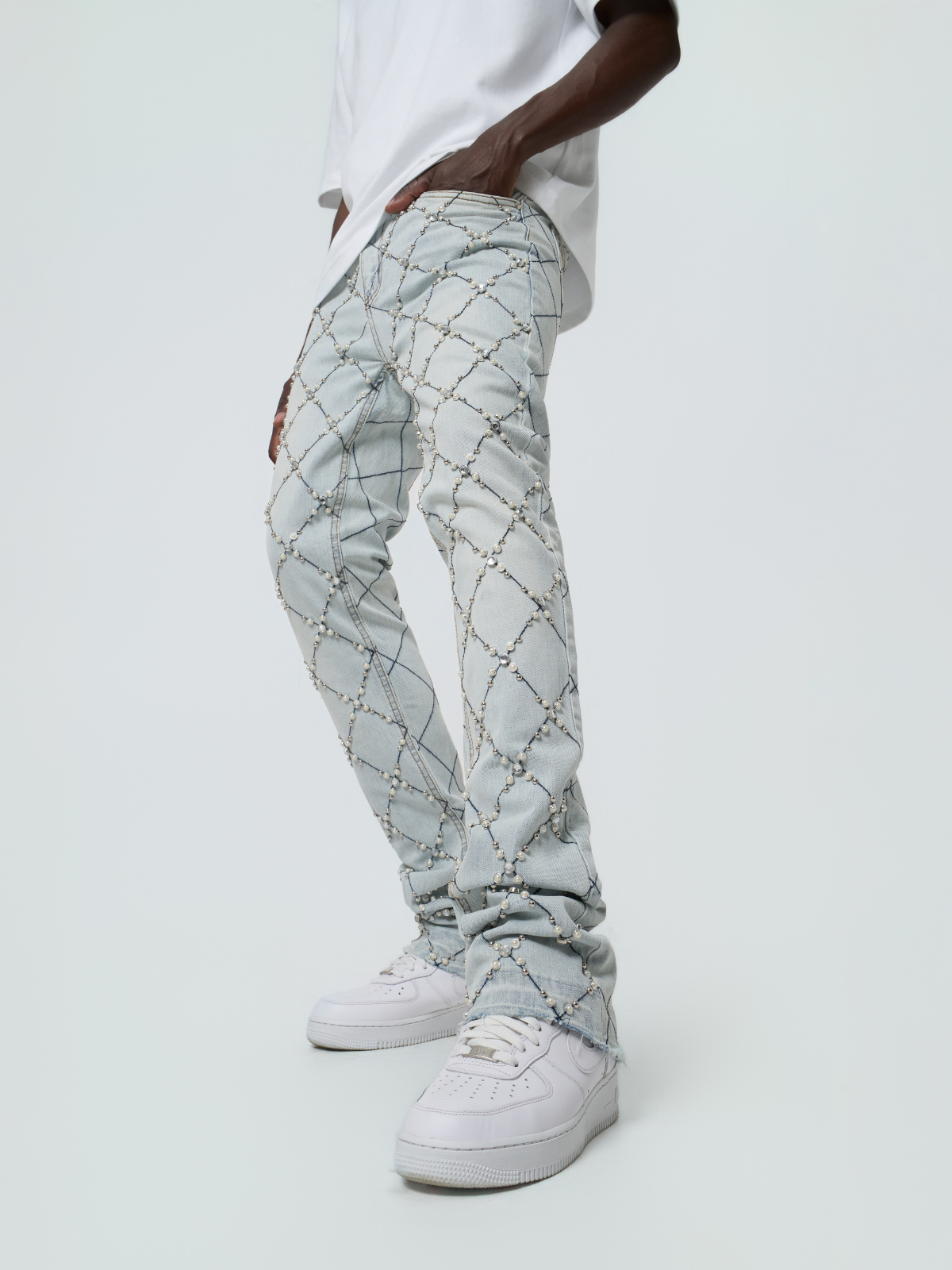 Waimea Men&#39;s Rhinestone Stacked Jeans