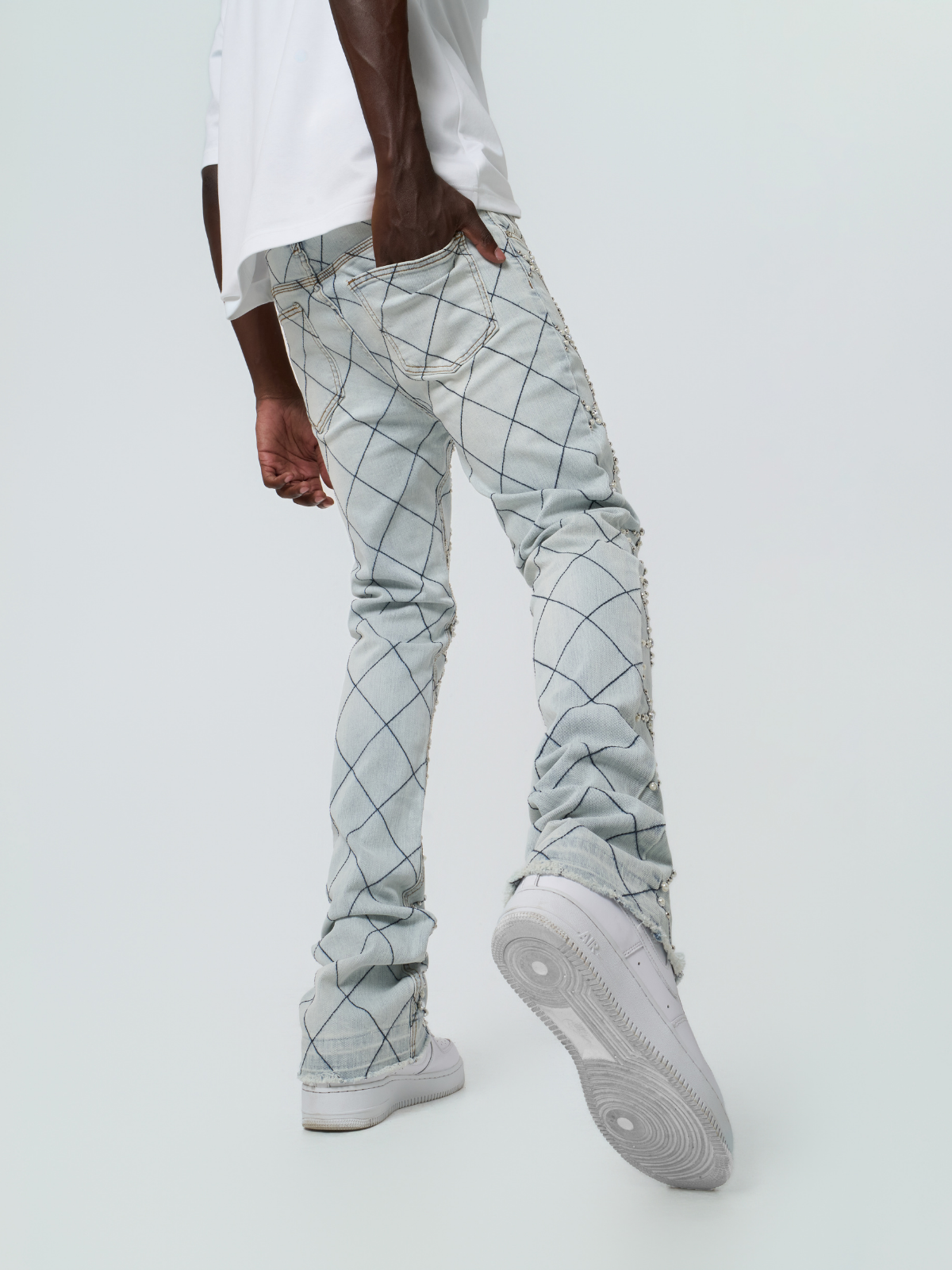 Waimea Men&#39;s Rhinestone Stacked Jeans