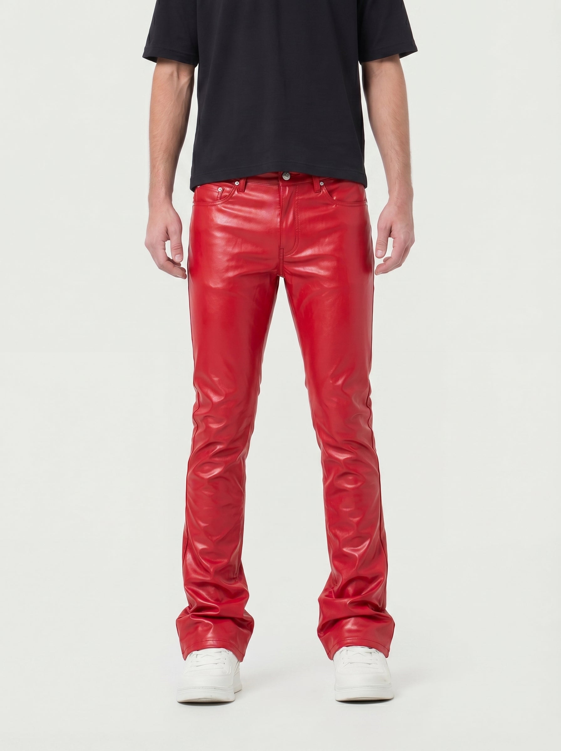 Waimea Men's PU Leather Stacked Jeans